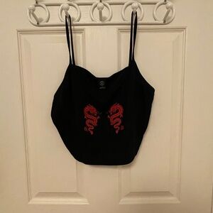 Embroidered Dragon Tank Top